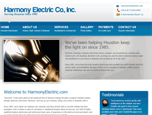Tablet Screenshot of harmonyelectric.com